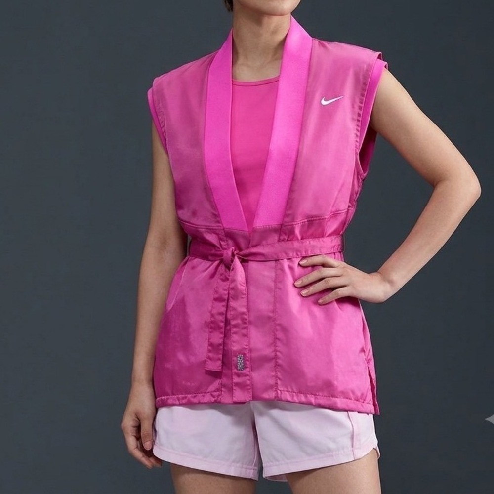 Nike Serena Williams Design Crew Wrap Top Vest Pink Nylon Womens XS New